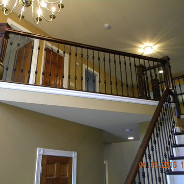 Wood Handrail and Iron Balusters Medford