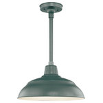 Millennium - Millennium RWHS17-SG One Light Pendant, Satin Green Finish - From the R Series Collection, this warehouse shade (only) is designed for versatility. This product is constructed in metal and is durable. Customize your shade by selecting from a variety of shade finishes. This shade can be converted into a pendant or a wall sconce with the purchase of a separate compatible downrod (stems) or arm (gooseneck) accessory.