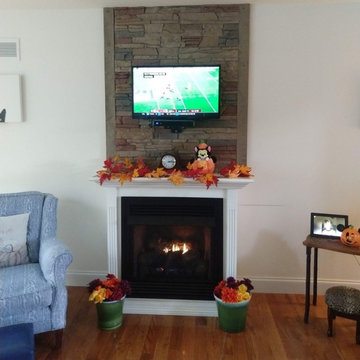 Stratford Stacked Stone Above the Fireplace
