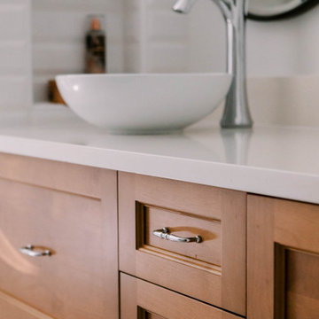 Maximizing space in a small bath for two teenage girls