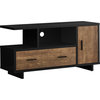 Pemberly Row 2 Door 48" Contemporary Wooden TV Stand in Black and Brown