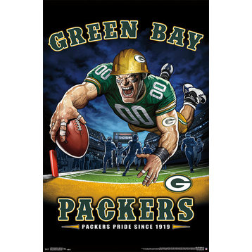 Green Bay Packers End Zone Poster, Premium Unframed