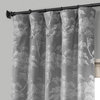 Sequoia Silver Gray Faux Silk Jacquard Curtain Single Panel, 50Wx84L