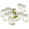 Classic Vintage Style Band Bar Glass Set 12, Double Old Fashioned Highball 4"