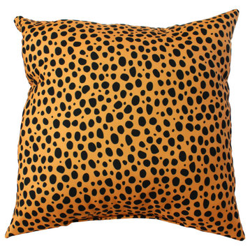 Cheetah Print Decorative Pillow, Tan, 16x16