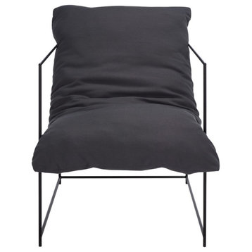 Safavieh Portland Pillow Top Accent Chair, Grey/Black