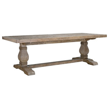 Kosas Home Quincy 94" Reclaimed Pine Wood Dining Table in Weathered Brown
