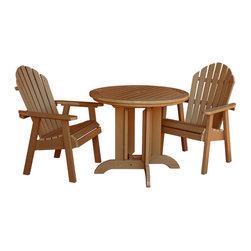 Highwood - Highwood Adirondack Hamilton 3pc Round Dining Set - AD-DNA36, Toffee - Outdoor Dining Sets