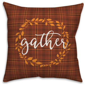 Gather Fall Plaid 18"x18" Throw Pillow Cover