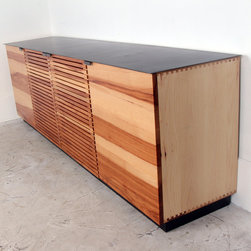 Pecan Steel Media Cabinet - Media Cabinets