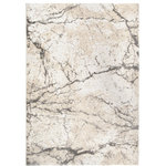 Palmetto Living by Orian - Palmetto Living by Orian Mystical Marquina Ivory Area Rug, 9'x13' - Add a modern touch to your space with the Marquina Natural rug. This floor covering is both comfortable and durable, boosting an abstract and calming neutral and blue color palette.