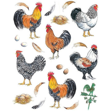 Pretty Boy Roosters 2-Sheet IdeaStix Accents Peel and Stick