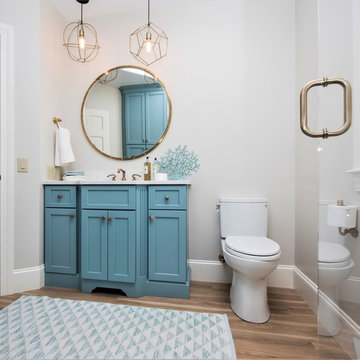 Beautiful Blue and White Bathroom Remodel