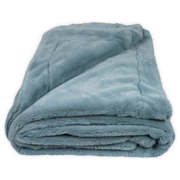 Sherry Kline Fairfax Faux Fur 50x60 Throw Blanket, Sky Blue