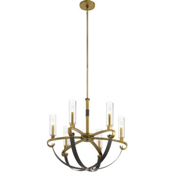 6 Light Medium Chandelier In Soft Contemporary Style-26 Inches Tall and 27