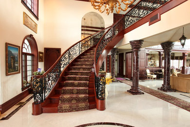 Inspiration for a mediterranean staircase remodel in Cleveland