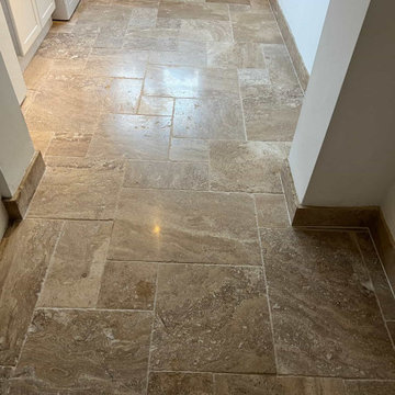 Travertine Tiled Kitchen Floor Refinished in Kings Norton
