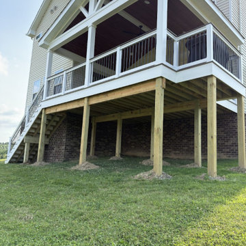 Custom Gable-Roof Deck with Wood Ceiling