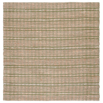 Safavieh Natural Fiber Collection NFB656Y Rug, Green/Natural, 6'6" x 6'6" Square