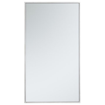 Home Living Metal Frame Rectangle Mirror 20", silver