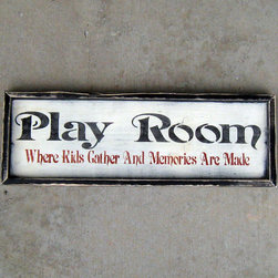 Framed Play Room Sign - Home Decor