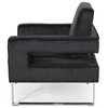 Kerman Modern Glam Velvet Club Chair, Black/Silver