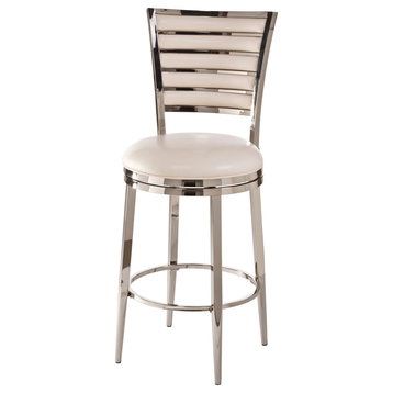 Hillsdale Rouen Metal Counter Height Swivel Stool with Upholstered Back