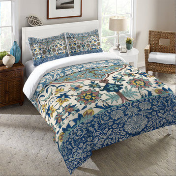 Laural Home Royal Blue Bohemian Tapestry Duvet Cover, Queen