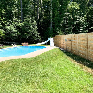 Cedar wood semi basket weave fence