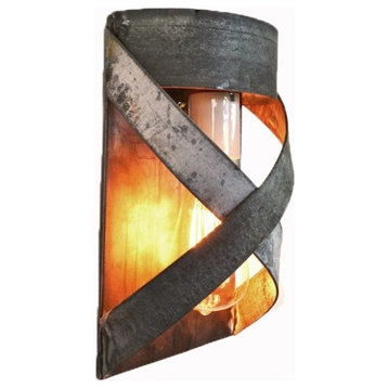 Wine Barrel Wall Sconce - Cordon - Made from retired CA wine barrel ring