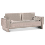 Meridian Furniture - Madeline Chenille Fabric Upholstered Chair, Beige, Sofa - Refresh your living space with this Madeline chenille fabric living room sofa. It's upholstered in rich beige chenille fabric with plush padding and bolster pillows that complete the look while supporting your body while you relax and unwind. The sofa's modish design ensures it seamlessly complements any decor and fits well with other items in the Madeline collection. Whether you're entertaining guests or unwinding with a book, this chair provides both coziness and sophistication.
