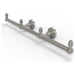 Allied Brass - Allied Brass Waverly Place 3 Arm Guest Towel Holder, Satin Nickel - This elegant wall mount towel holder adds style and convenience to any bathroom décor.  The towel holder features three sections to keep a set of hand towels easily accessible around the bathroom.  Ideally sized for hand towels and washcloths, the towel holder attaches securely to any wall and complements any bathroom décor ranging from modern to traditional, and all styles in between.  Made from high quality solid brass materials and provided with a lifetime designer finish, this beautiful towel holder is extremely attractive yet highly functional.  The guest towel holder comes with the 22.5 inch bar, two wall brackets with finials, two matching end finials, plus the hardware necessary to install the holder.