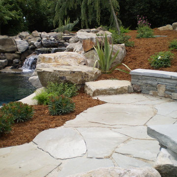 San Martin, boulder, pool and flagstone patio