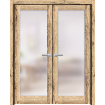 Solid French Double Doors 56 x 80 | Planum 2102 Oak