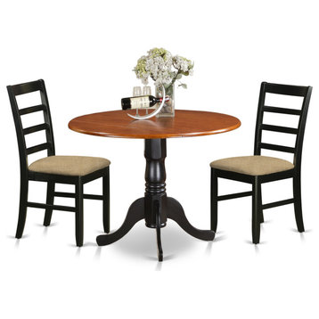 Dlpf3-Bch-C 3-Piece Kitchen Table Set-Dining Table & 2 Microfiber Kitchen Chairs