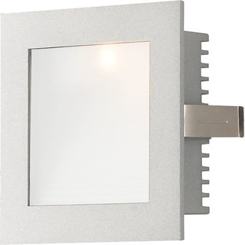 1 Light Xenon Steplight For New Construction With Grey Louvre And Grey Trim - Op