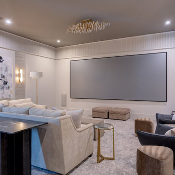 Raleigh NC Interior Design — Luxury Entertainment Suite with Home Bar & Theater