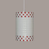 Checkers Pendant Red And White, Red and White