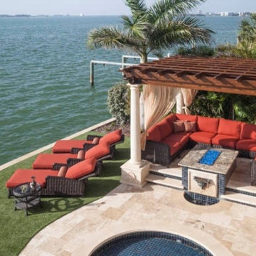 Florida Residence Waterline, Spa, and Fountain Glass Tile