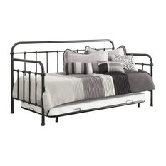 Bowery Hill Metal Spindle Daybed with Trundle in Dark Bronze