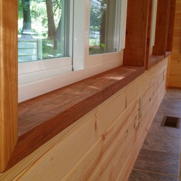 Natural wood sunroom