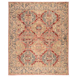 Jaipur Living - Jaipur Living Taryn Knotted Trellis Beige/Pink Area Rug, 8'10"x12'9" - The entrancing Inspirit collection marries globally inspired patterns with magical color palettes. The hand-knotted Taryn area rug features a contemporary colorway of pink, gray, and neutral beige for a feminine accent in chic living spaces. Crafted of durable wool, this intricate rug showcases a captivating diamond medallion and scrolling border design.