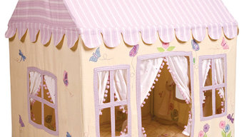Win Green Handmade Cotton Butterfly Cottage Playhouse, Large With Floor Quilt