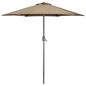7.5ft Outdoor Patio Market Umbrella with Hand Crank Taupe