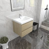 BTO 24" Wall Mounted Bath Vanity With Reinforced Acrylic Sink, White Oak
