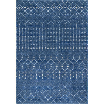 Moroccan Blythe Contemporary Area Rug, Dark Blue, 8'x10'