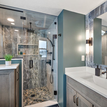 Showplace Framed Maple Sonoma Primary Bath in Flagstone