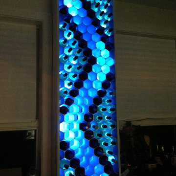 LED Backlit WineHive Pro Wine Display at Kevin's Residence in Chicago