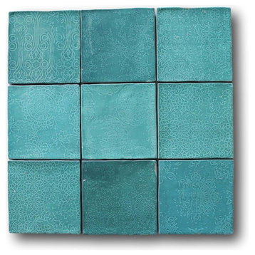 Mestizaje Zellige 5 x 5 Ceramic Tiles - Turques Decor, 9 Sq Ft