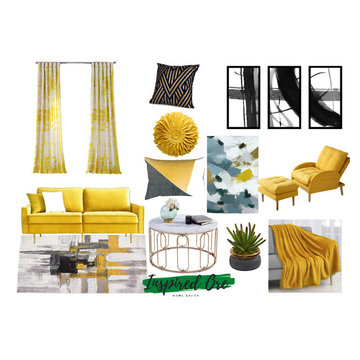 Living room Eclectic Board Inspiration in Yellow